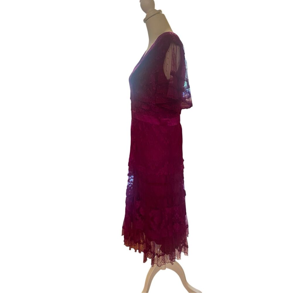 Temperley London Florence Short Sleeve Midi Dress in Purple Size 6 MSRP: $950 - Picture 6 of 10